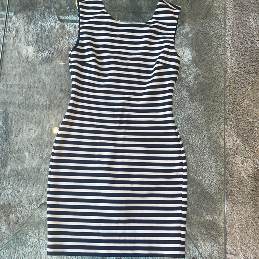 Juicy couture navy and white striped dress
